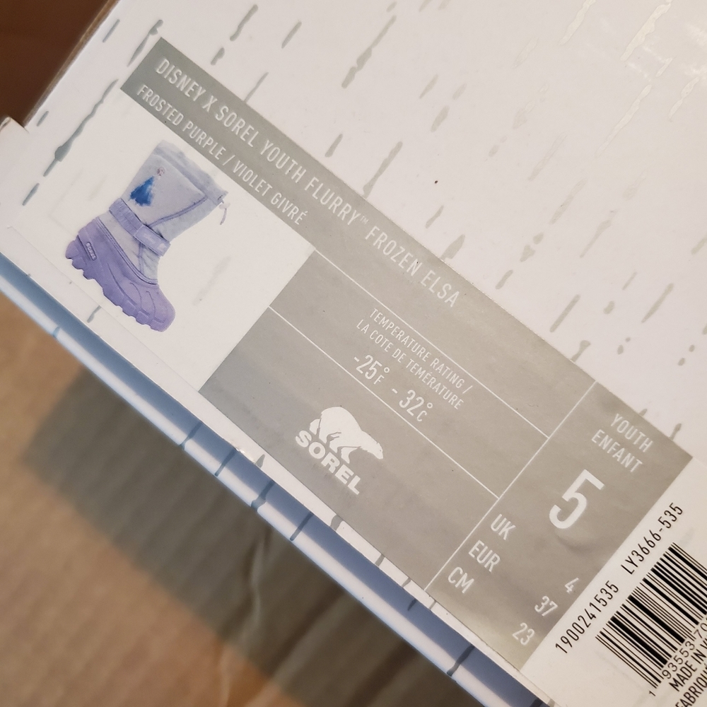SOREL Disney Frozen 2 NIB Flurry boot Big kid 5 - Picture 6 of 6